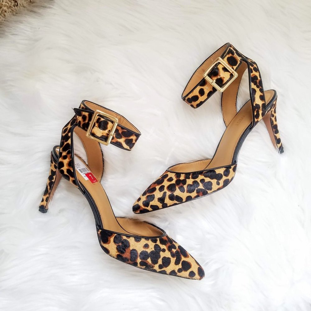 NWT Nine West Callen Pumps Calf Hair Heels Leopard